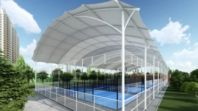 atap membrane lapangan padel